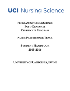 Post-Graduate Handbook 2015-2016 - Nursing Science