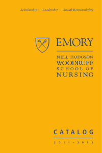 Nursing School Catalog - Nell Hodgson Woodruff School of Nursing