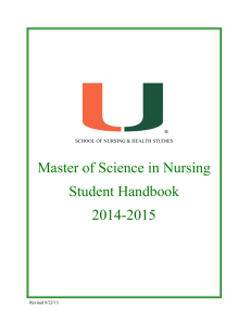 Master of Science in Nursing Student Handbook 2014-2015