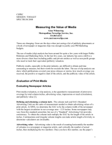 Measuring the Value of Media