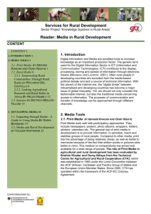 Services for Rural Development Reader: Media in Rural Development