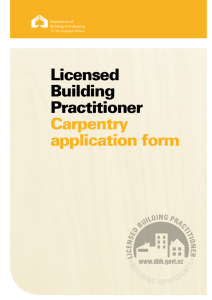 Licensed Building Practitioners (LBP): Carpentry