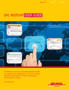 DHL WEBSHIP USER GUIDE