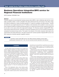 Business Operations Integration/BPO service for Regional