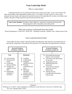 Team Leadership Model - Heather Nydam
