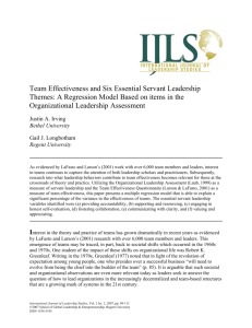 Team Effectiveness and Six Essential Servant Leadership Themes