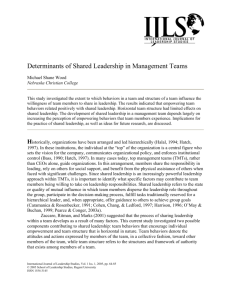 Determinants of Shared Leadership in Management Teams