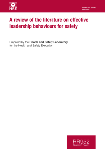 RR952 - A review of the literature on effective leadership behaviours