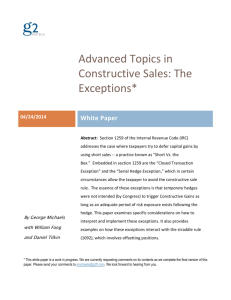 Advanced Topics in Constructive Sales: The Exceptions