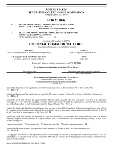 FORM 10-K COLONIAL COMMERCIAL CORP.