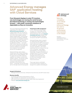 Advanced Energy manages SAP application hosting with Cloud