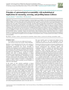 Principles of epistemological accountability with methodological