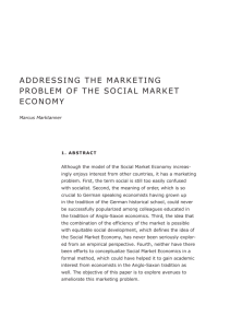 Addressing the Marketing Problem of the Social Market Economy