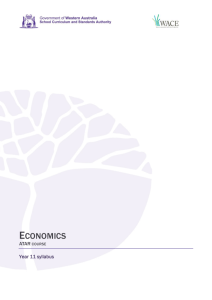 economics - WACE 2015 2016 - School Curriculum and Standards
