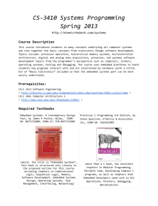 CS-3410 Systems Programming Spring 2013