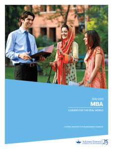 MBA - Lahore University of Management Sciences