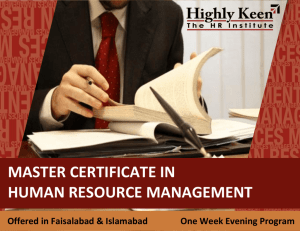 master certificate in human resource management