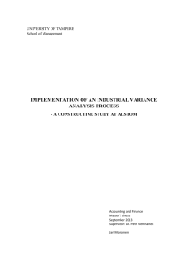 implementation of an industrial variance analysis process