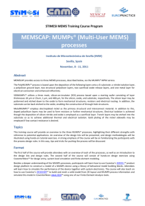STIMESI-2 Course, MEMSCAP MUMPs Technologies, Nov 8