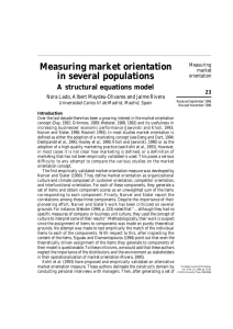 Measuring market orientation in several populations A structural