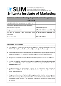 Assignment Marking Scheme - The National institute for Marketing in