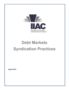 IIAC Debt Markets Syndication Practices
