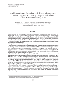 An Evaluation of the Advanced Illness Management (AIM) Program