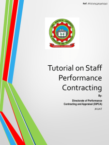Tutorial on Staff Performance Contracting