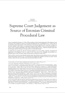 Supreme Court Judgements as a Source of Criminal Procedural Law