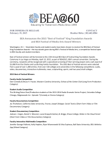 BEA Announces the 2015 “Best of Festival” King Foundation Awards
