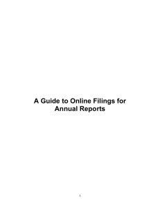 A Guide to On-line Filings for Annual Reports