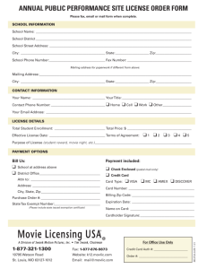 annual public performance site license order form