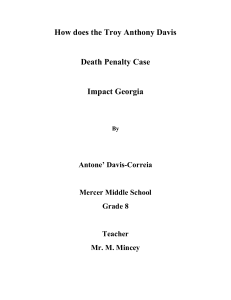 How does the Troy Anthony Davis Death Penalty Case Impact Georgia