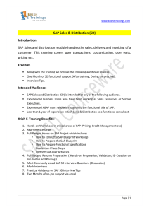 SAP Sales & Distribution (SD)