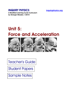 Unit 5: Force and Acceleration