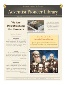 April 2012 Newsletter - Audiobooks of the Adventist Pioneers