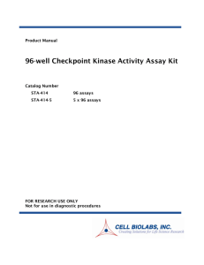 96-well Checkpoint Kinase Activity Assay Kit