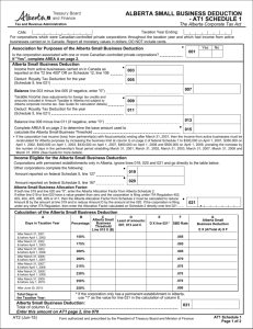 alberta small business deduction - at1 schedule 1