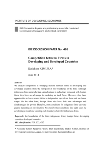 Competition between Firms in Developing and Developed Countries