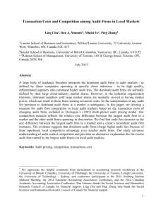 Transaction Costs and Competition among Audit Firms in Local