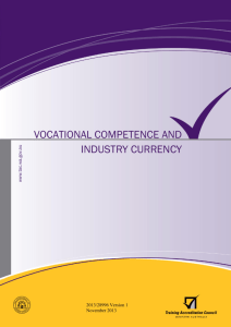 Vocational Competence and Industry Currency