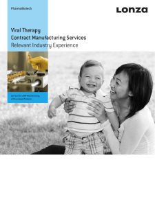 Viral Therapy – Contract Manufacturing Services – Relevant Industry
