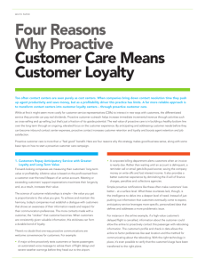 Four Reasons Why Proactive Customer Care Means