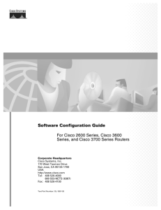 Software Configuration Guide For Cisco 2600 Series, Cisco 3600
