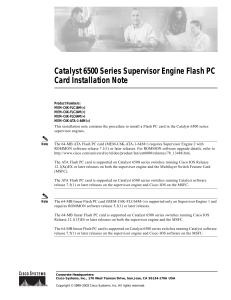 Catalyst 6500 Series Supervisor Engine Flash PC Card