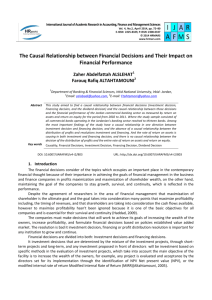 The Causal Relationship between Financial Decisions and Their