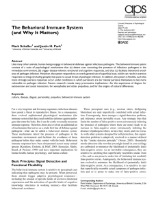 The Behavioral Immune System - University of British Columbia