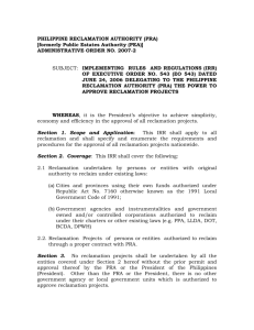 PHILIPPINE RECLAMATION AUTHORITY (PRA) [formerly Public