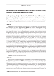 Incidence and Predictors for Delirium in Hospitalized Elderly Patients