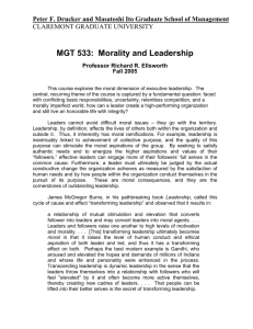 MGT 533: Morality and Leadership